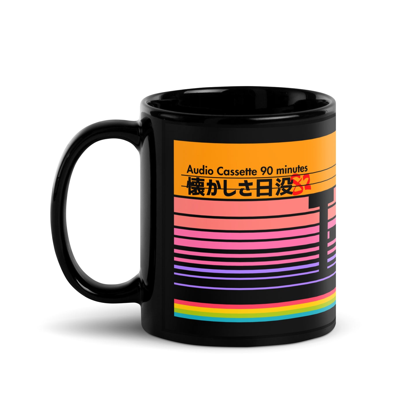 Nostalgia Sunset Black Glossy Mug