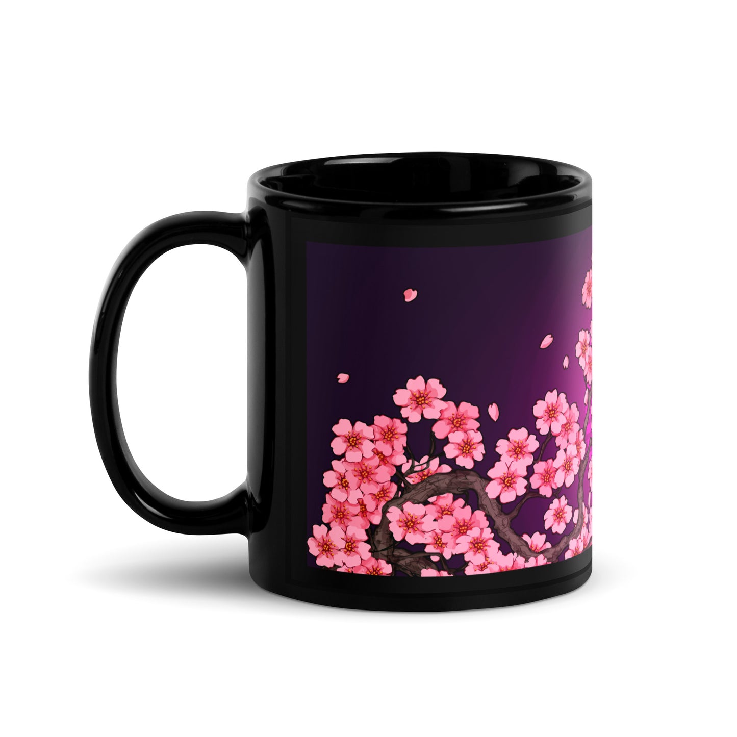 VHS Sakura Rewind Midnight Black Glossy Mug