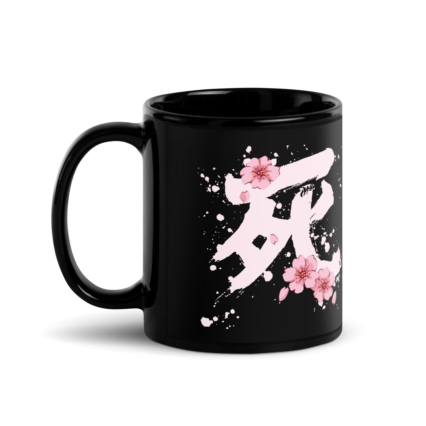 Sakura Death Black Glossy Mug