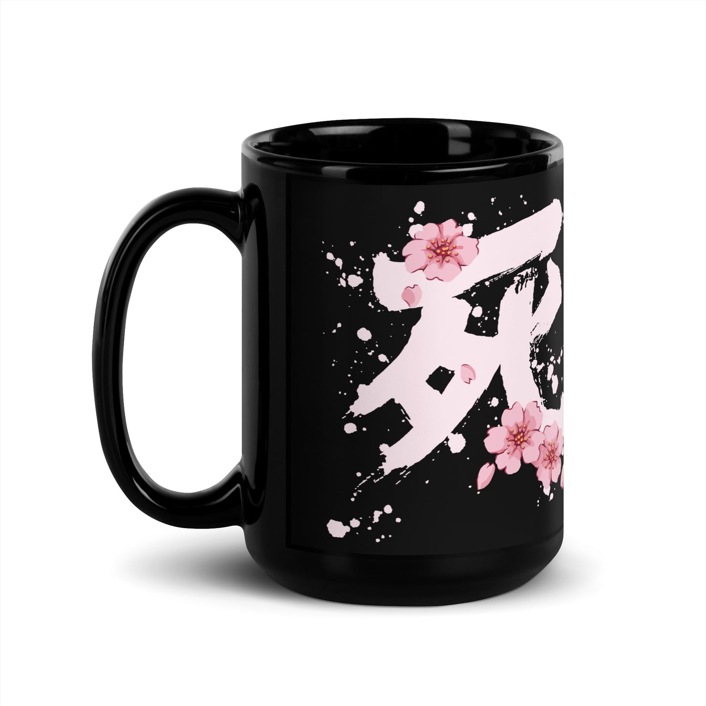 Sakura Death Black Glossy Mug