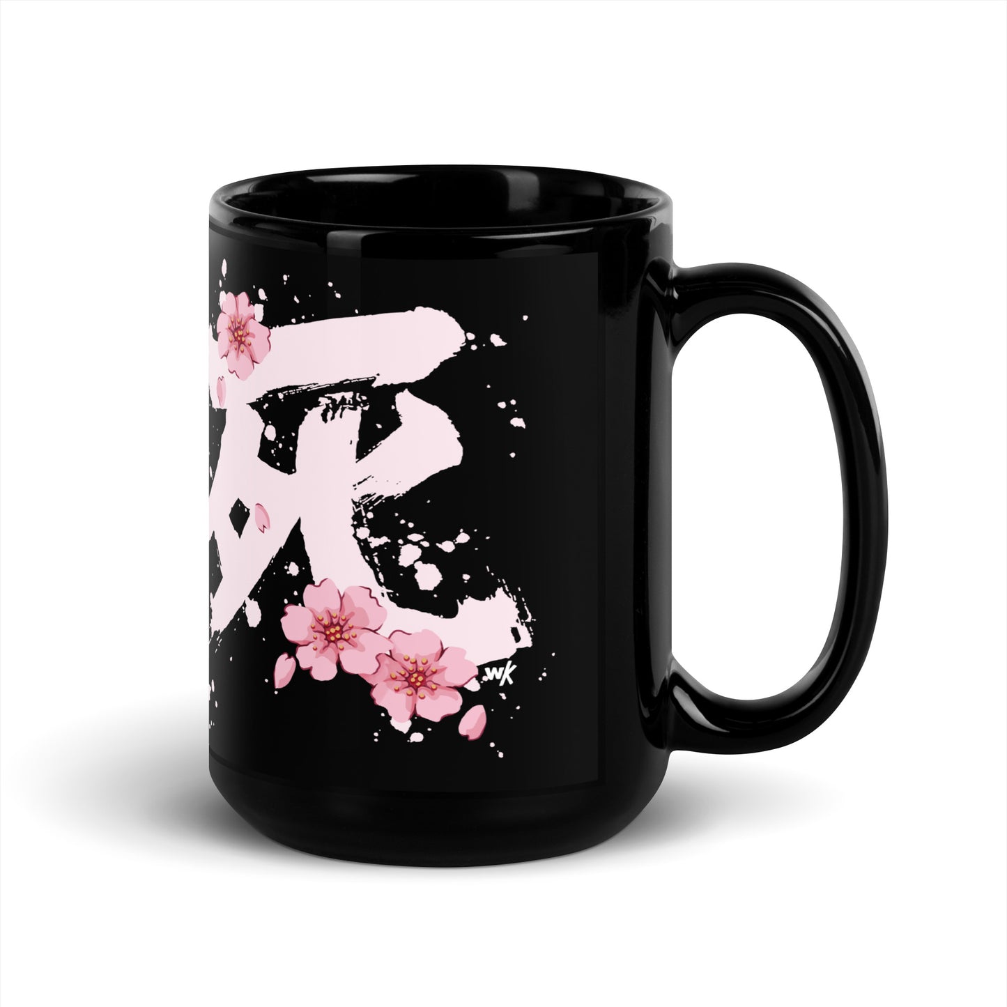 Sakura Death Black Glossy Mug