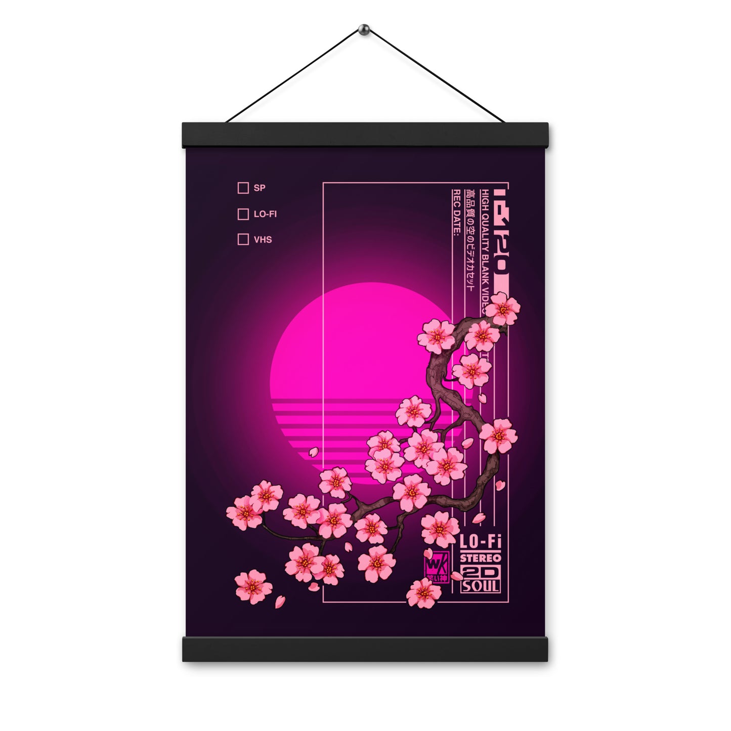 VHS Sakura Rewind Midnight Hanging Poster