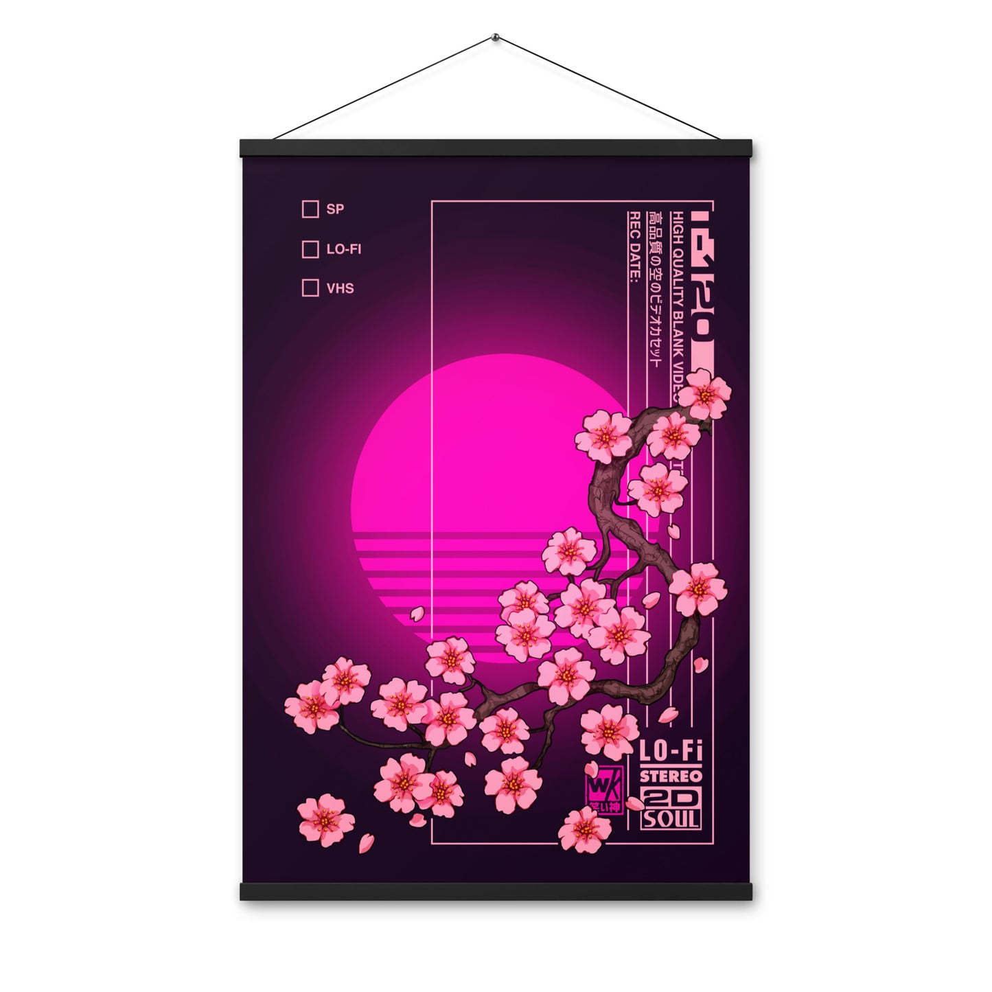 VHS Sakura Rewind Midnight Hanging Poster