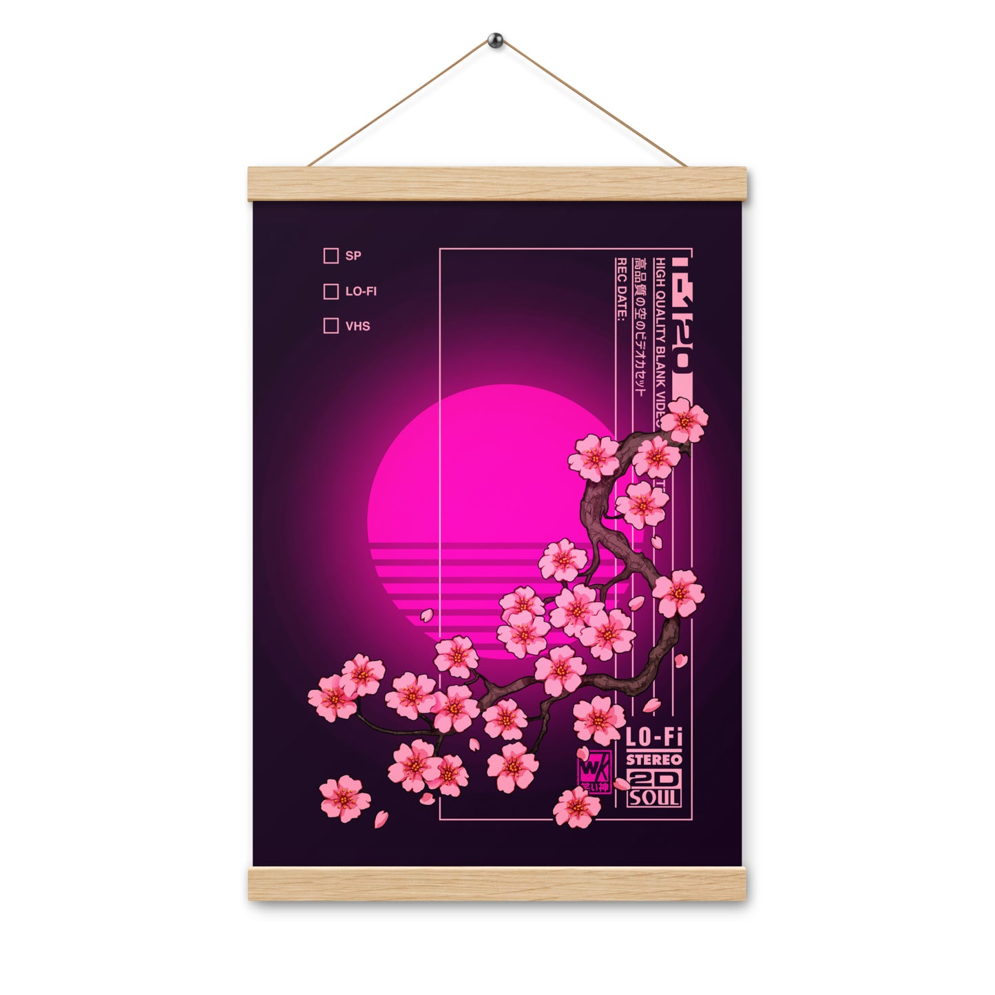 VHS Sakura Rewind Midnight Hanging Poster