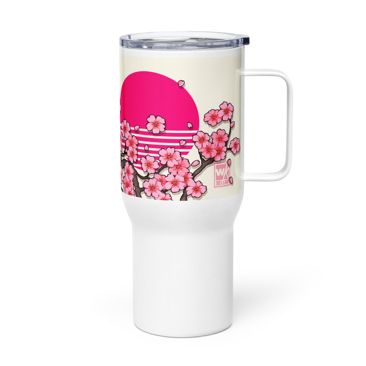 VHS Sakura Rewind Travel mug with a handle