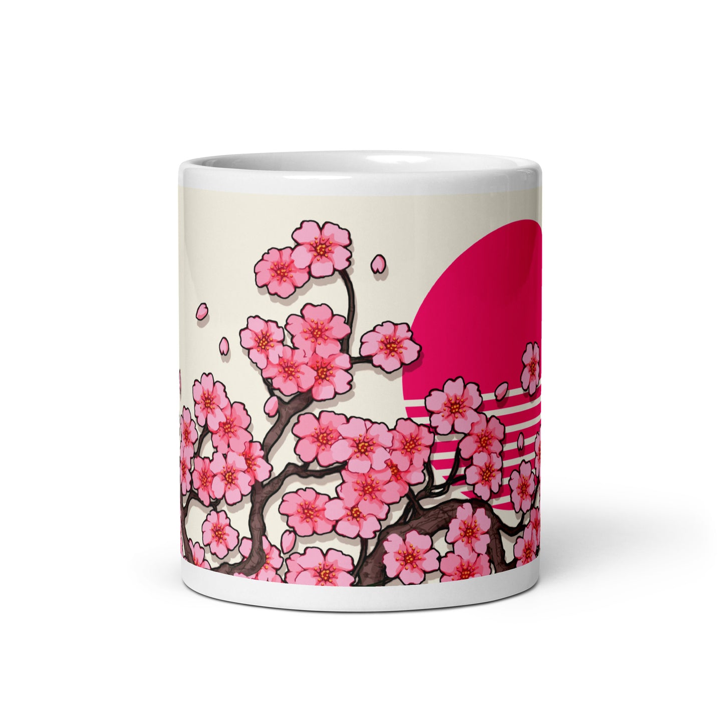 VHS Sakura Rewind White glossy mug