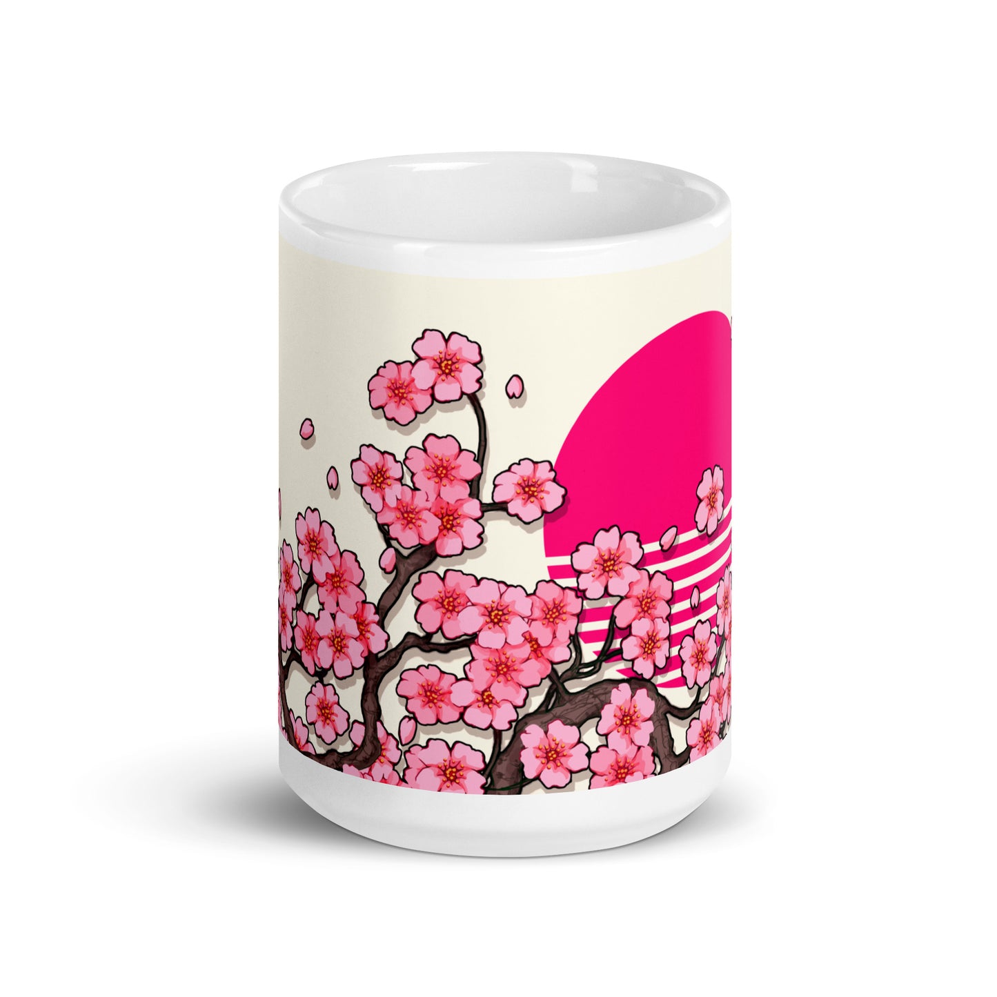 VHS Sakura Rewind White glossy mug