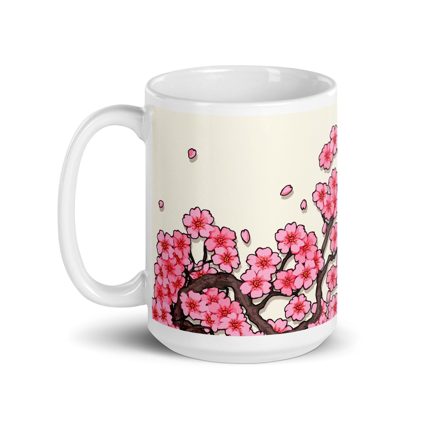 VHS Sakura Rewind White glossy mug
