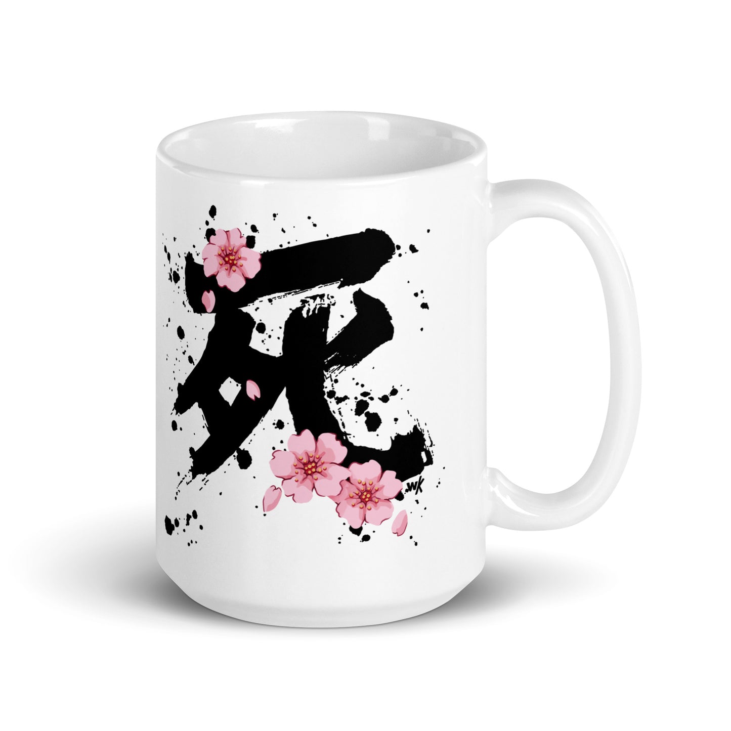Sakura Death White glossy mug