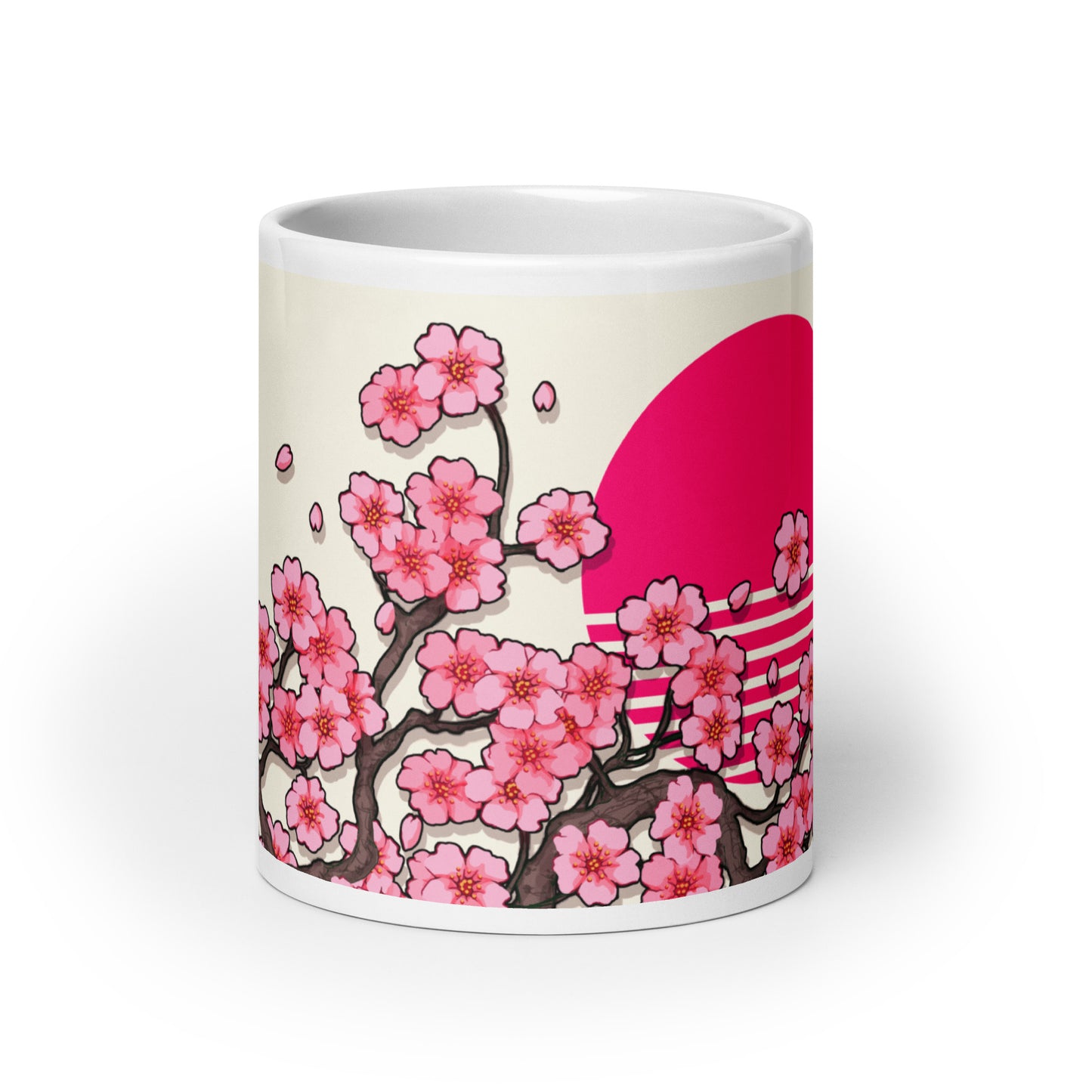 VHS Sakura Rewind White glossy mug
