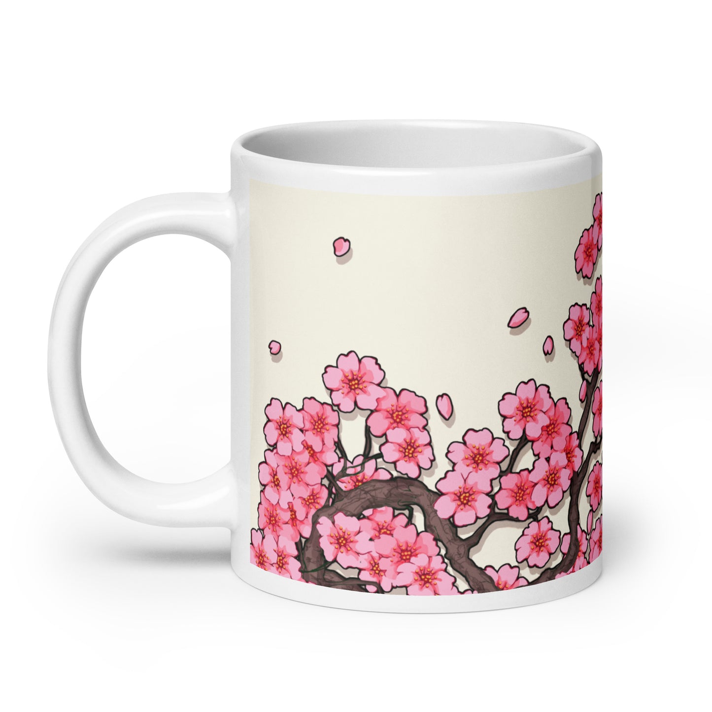 VHS Sakura Rewind White glossy mug